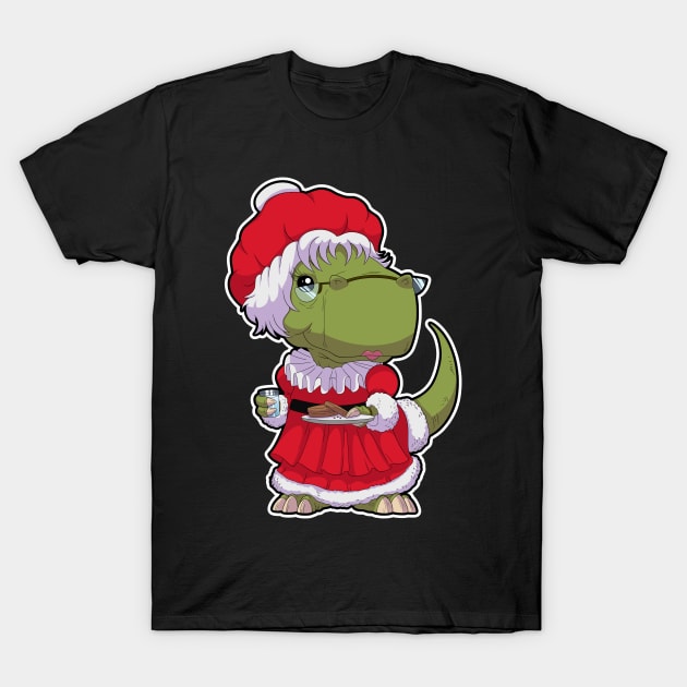 Dino Mrs claus T-Shirt by DinoTropolis